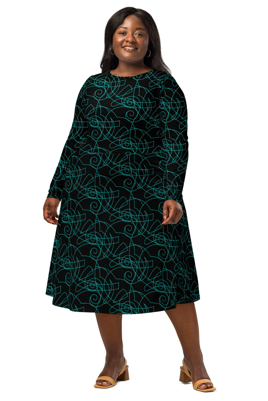 wearable art abstract dress side angle modern styling