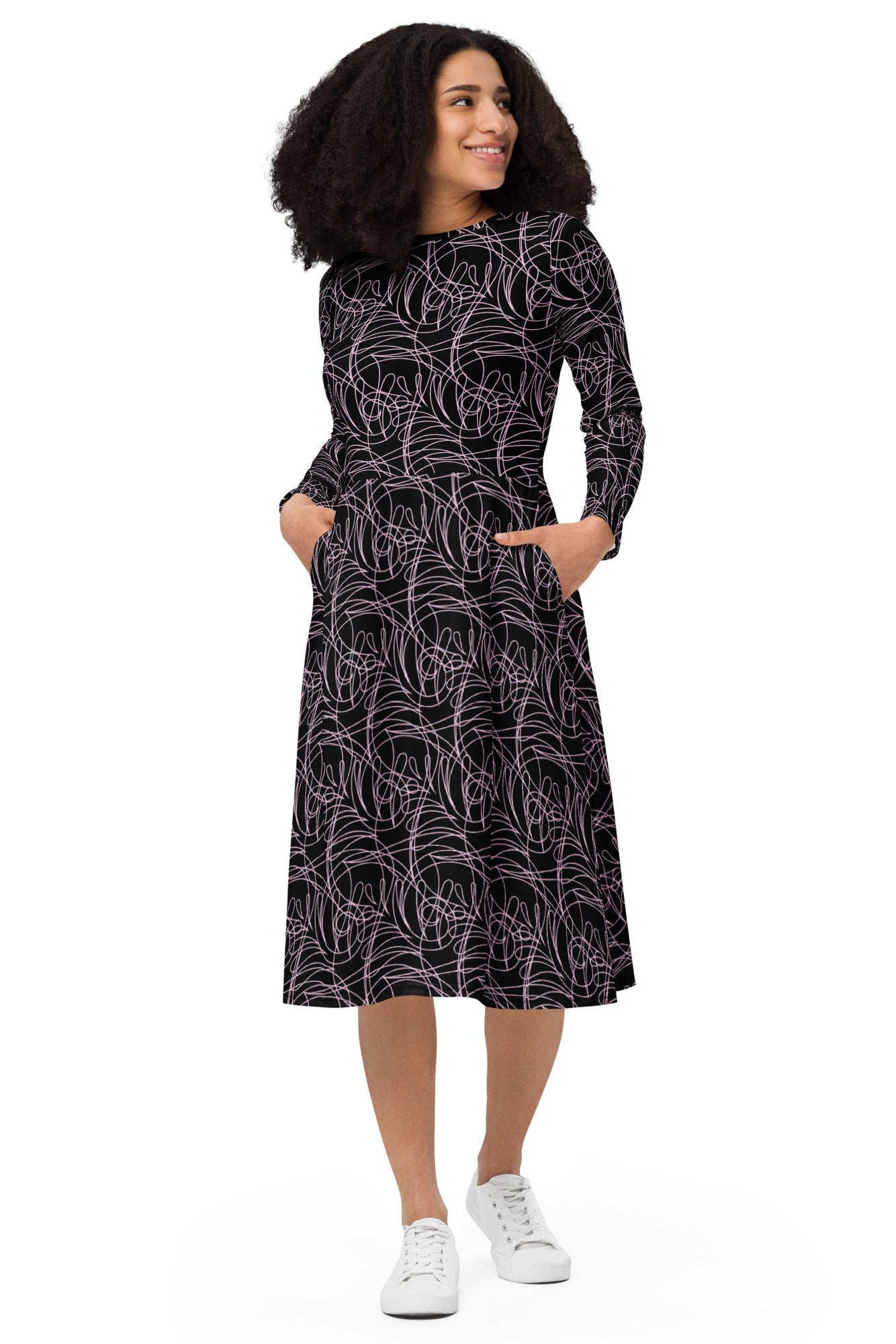 artistic midi dress fabric texture detail