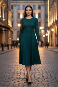 Chic Charming Teal Green Midi Dress