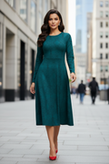 Chic Charming Teal Green Midi Dress