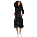 Dancing Figures Black Midi Dress