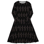 Black floral patterned dress on a white background