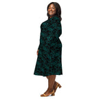 elegant statement dress bold print city fashion look