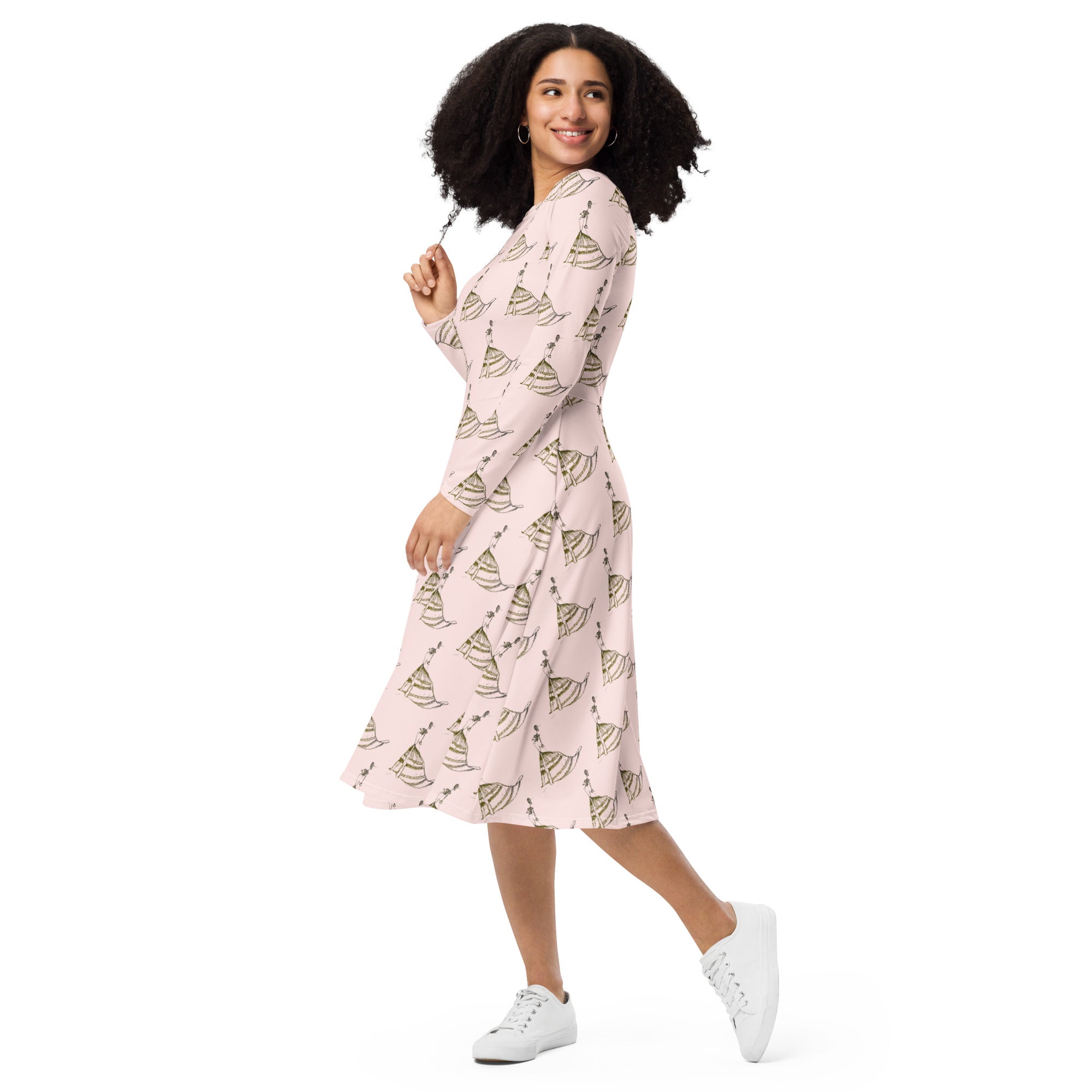 boho chic long sleeve dress styling