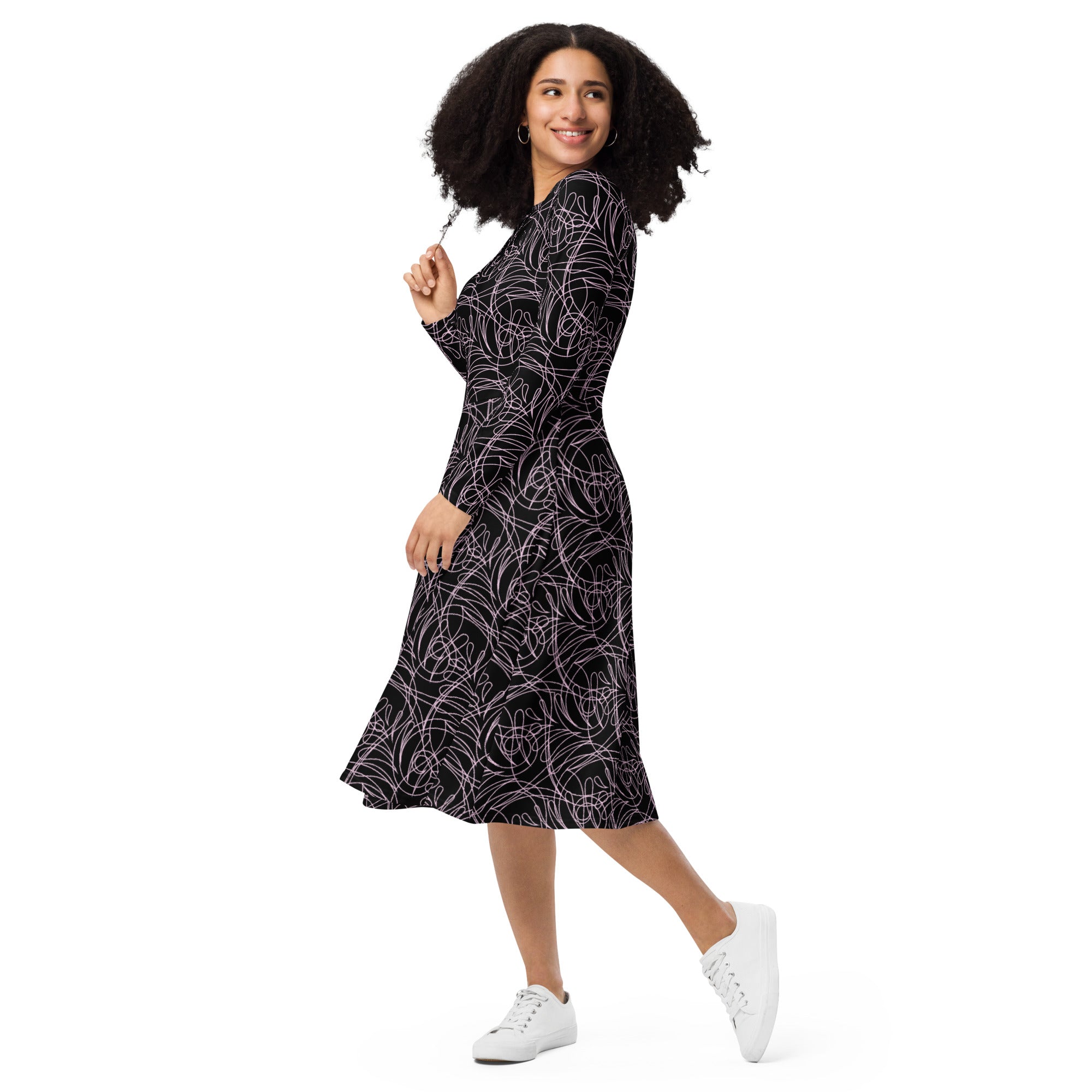 wearable art fashion midi dress styled look