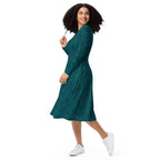 Timeless teal midi dress designed for everyday elegance