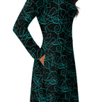 abstract print midi dress soft movement and flow
