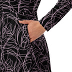 bold printed midi dress street style look