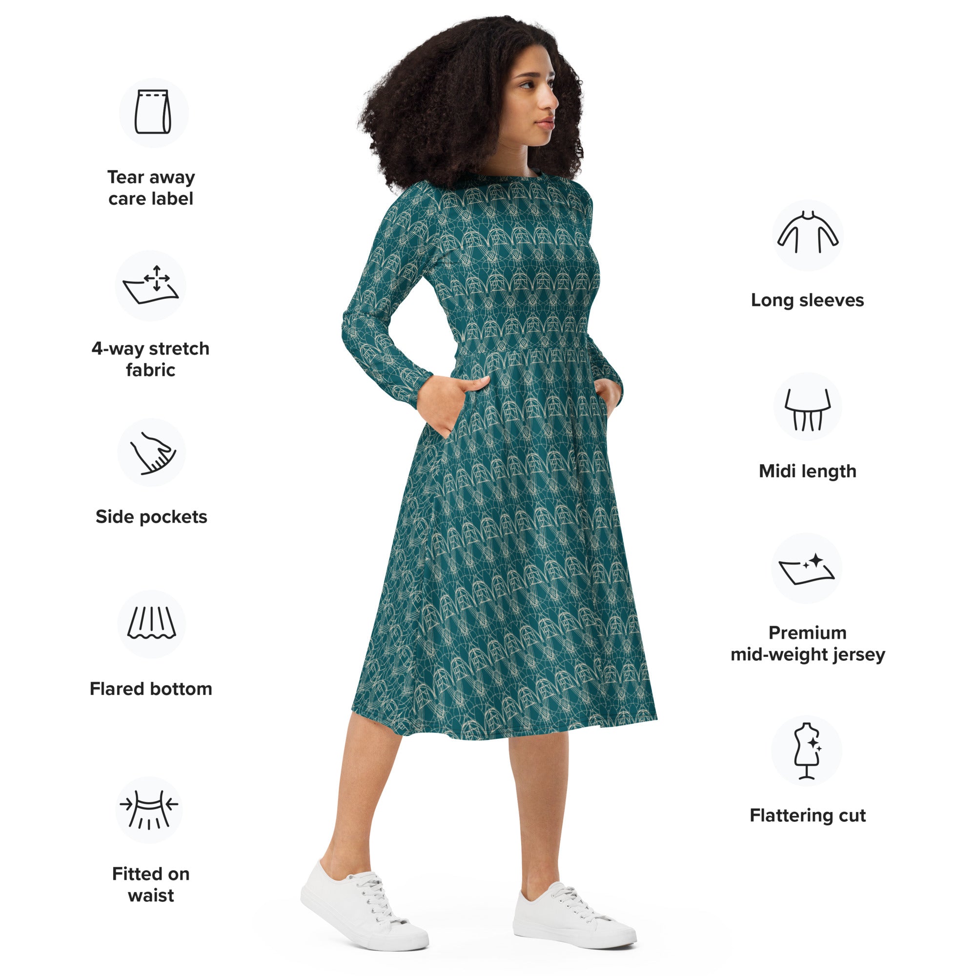 geometric evening dress city lifestyle look