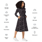 colourful designer midi dress side view