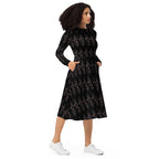 Between Worlds Figure Print Midi Dress