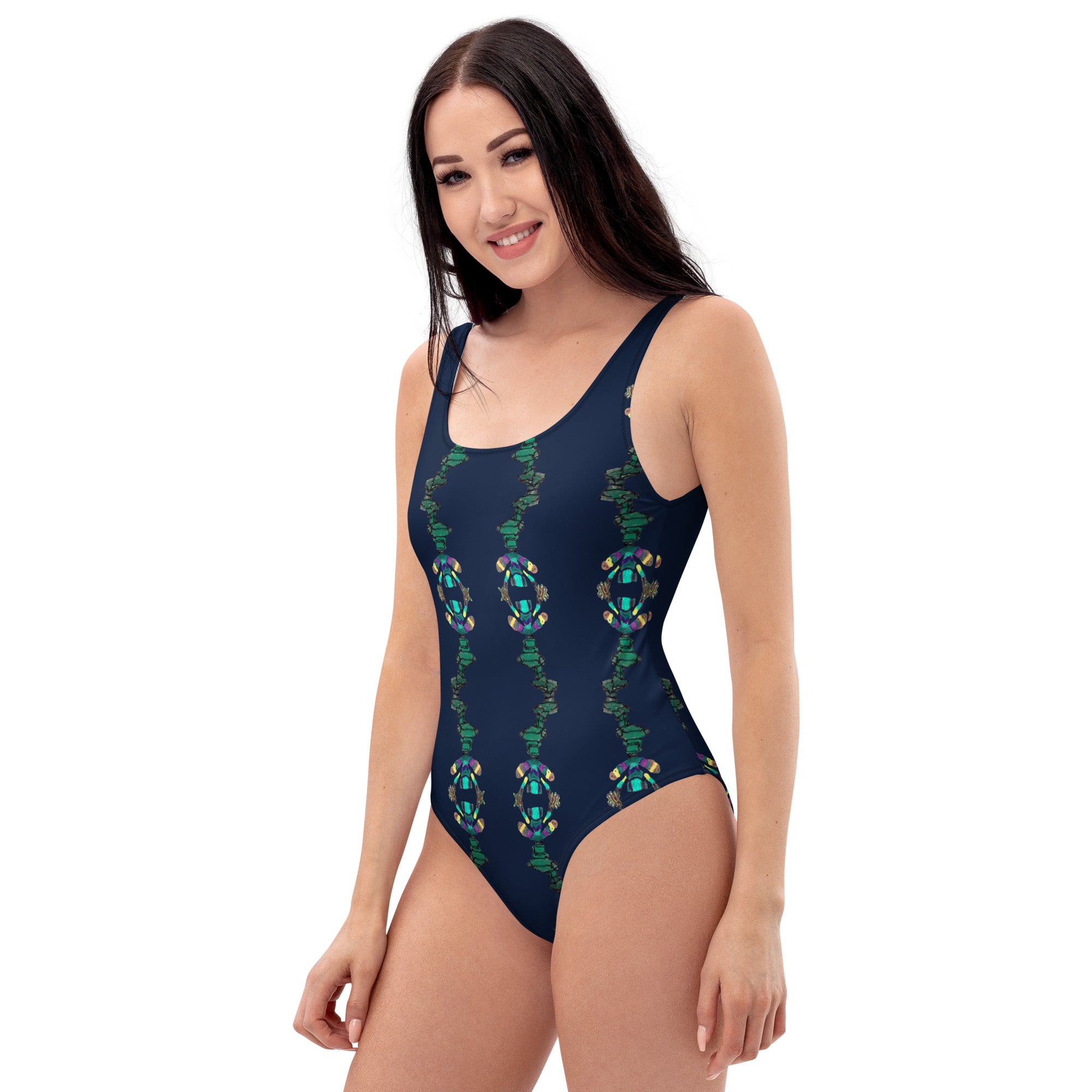 Wearable art swimsuit with modern elegance