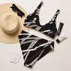Sustainable Swimwear: Abstract High-Waisted Bikini Set