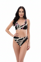 Striped High-Waisted Bikini