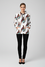 Bird Art Print Hoodie for Women