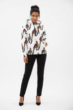 Bird Art Print Hoodie for Women