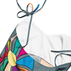 Detailed shot of the delicate tie-straps at the shoulders.