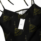 Elegant printed midi dress close up