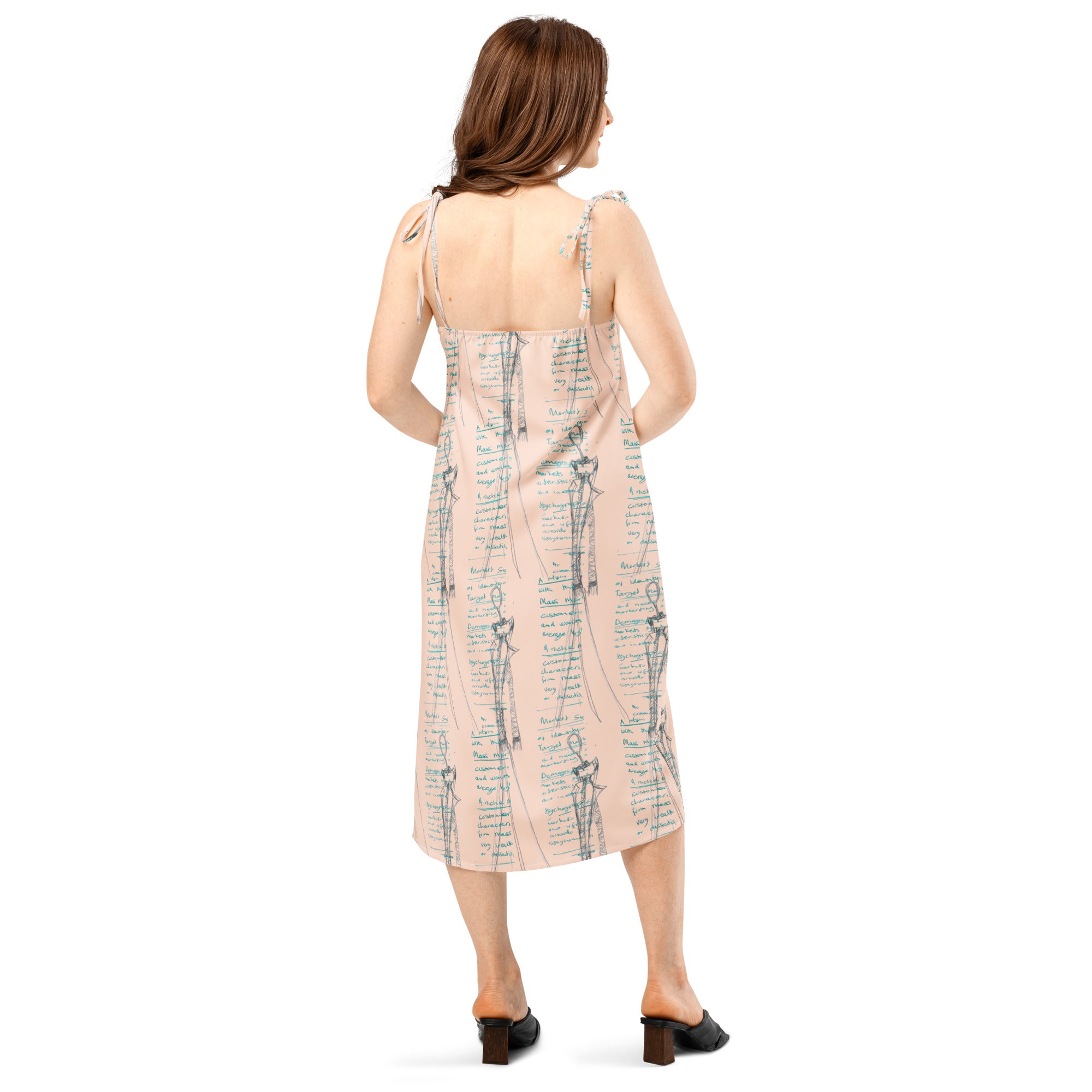 Ivy tie strap midi dress front view
Artistic print midi dress UK