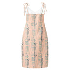 Elegant printed midi dress close up