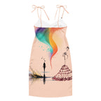 Stylish women’s midi dress in natural light