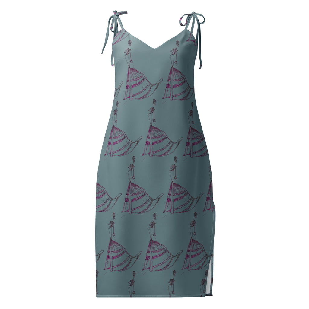 Flowing feminine midi dress lifestyle