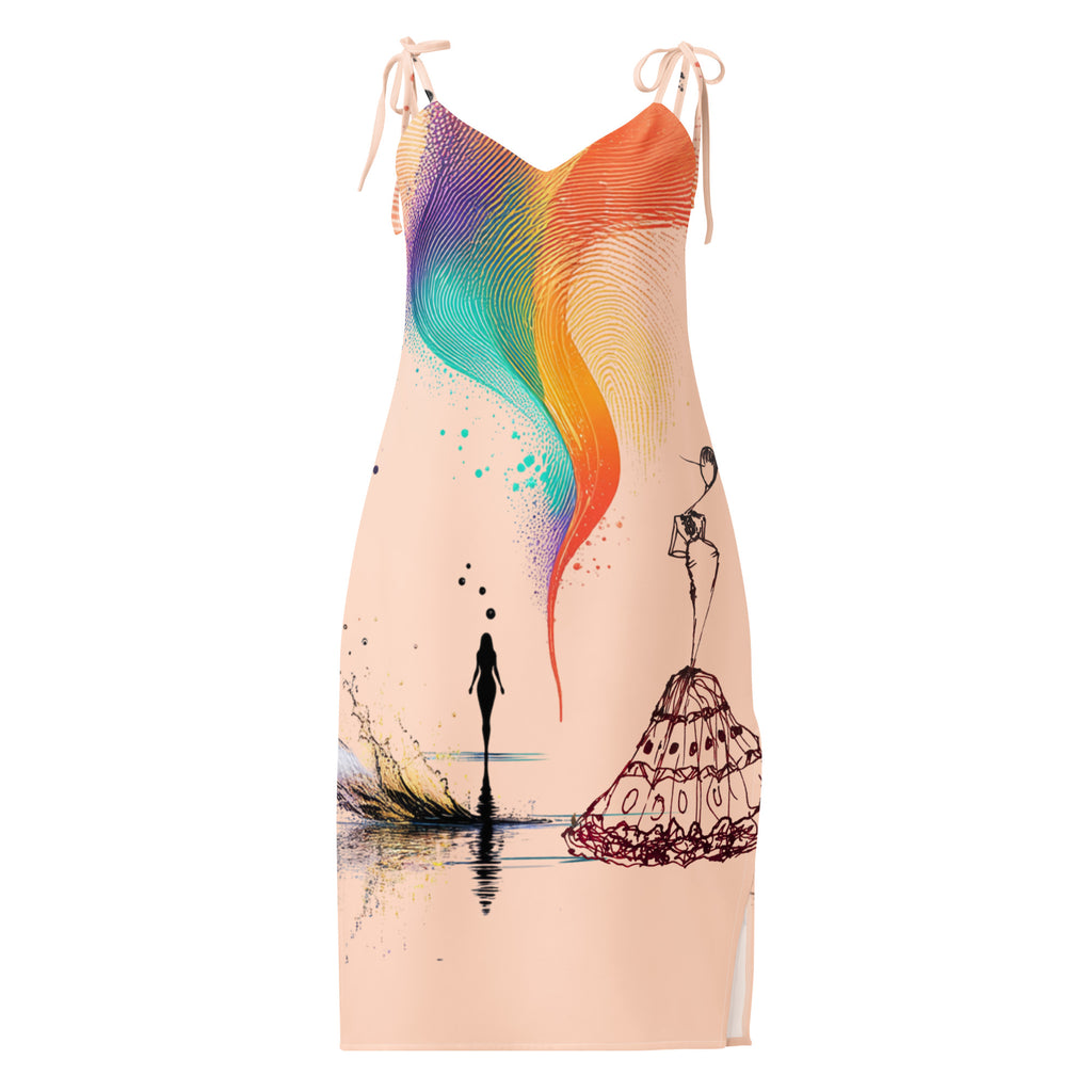 Versatile tie-strap dress for multiple occasions
