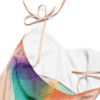 Close-up of tie strap detail on dress