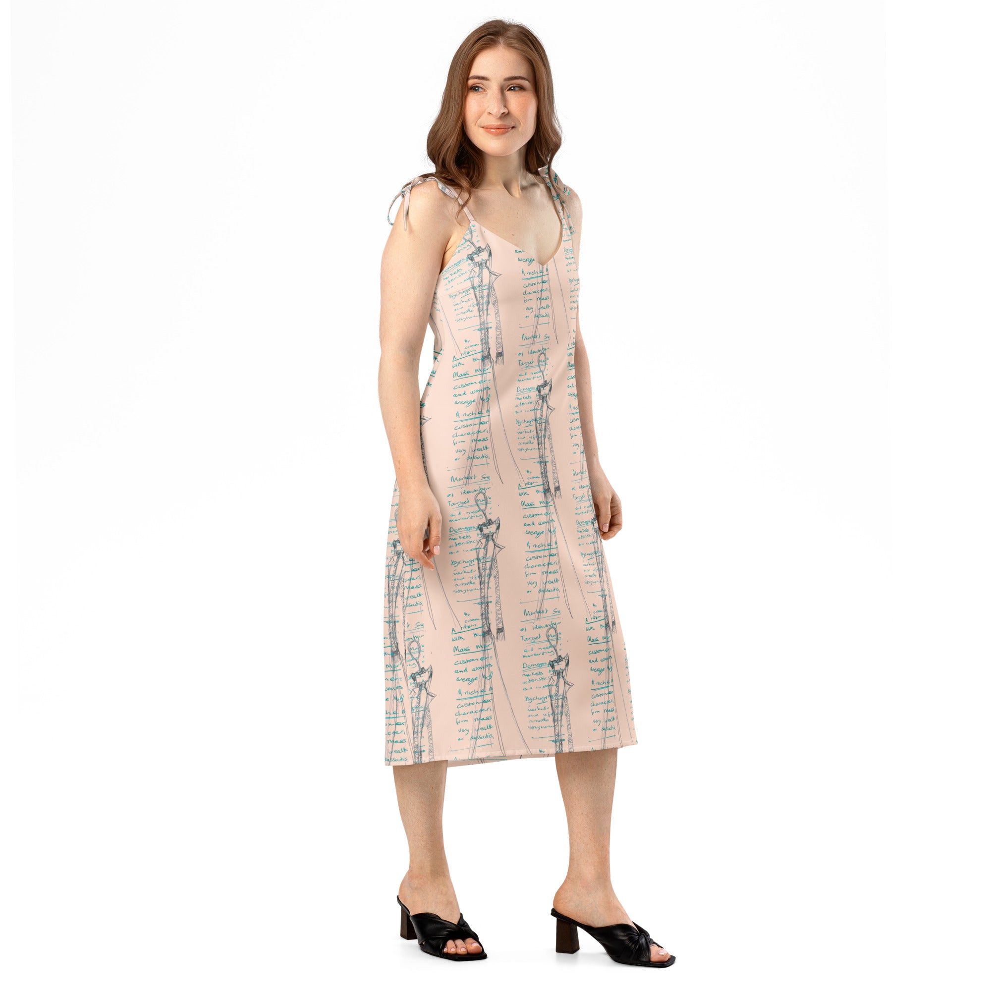 Tie strap elegant dress detail