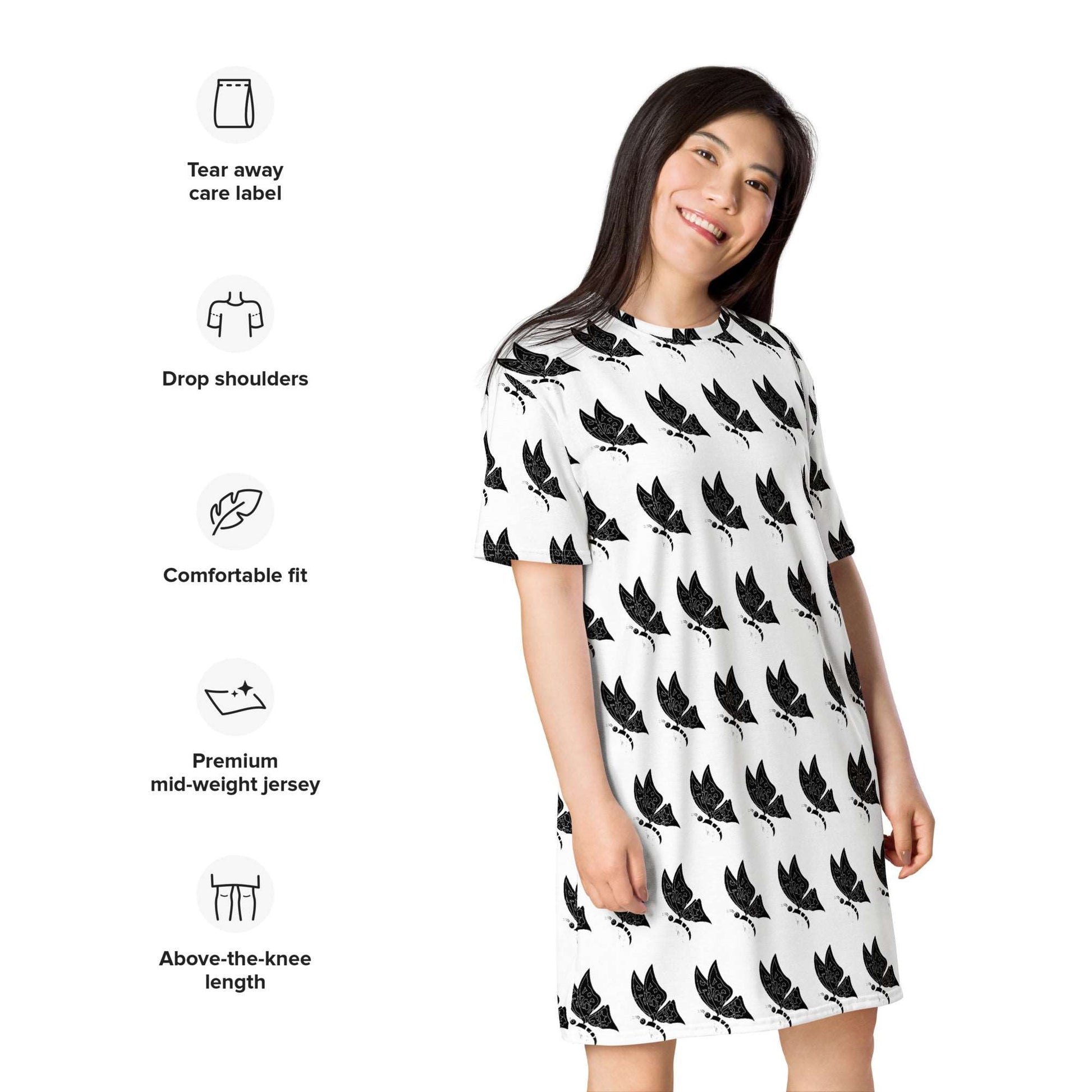 White Comfy T-Shirt Dress ,Oversized T Shirt Dress