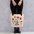 Tote bag with positive message visible