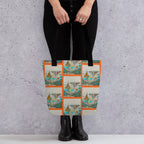 Vibrant Ethereal Fantasy Landscape Tote Bag with colourful artistic dreamscape print on durable fabric