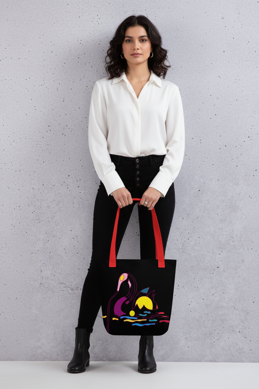 Abstract Art Swan Tote Bag