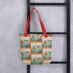 Close-up of ethereal fantasy art print on Apparelhue tote bag showing vivid brushstroke details