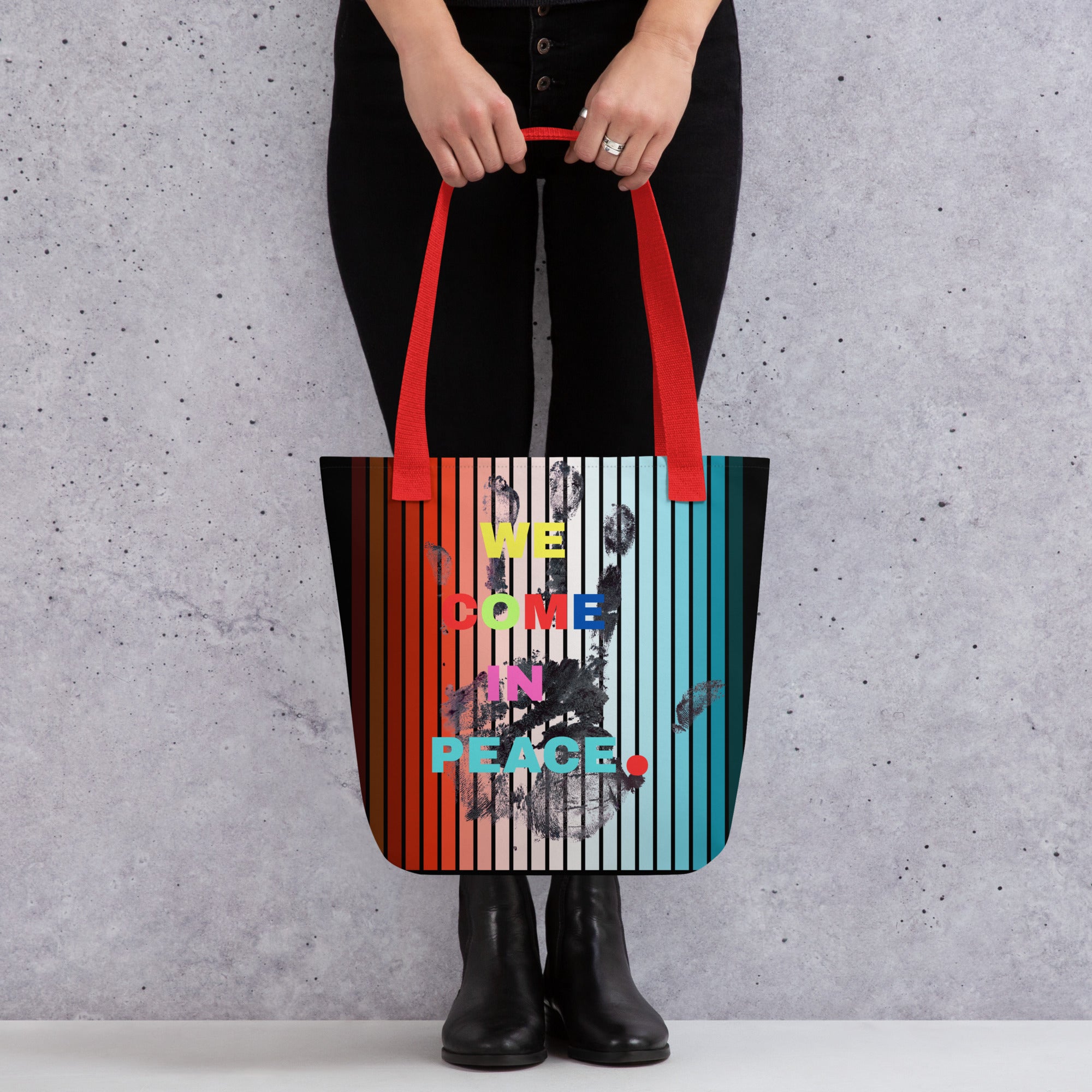 Apparelhue We Come In Peace Tote Bag - Eco-Friendly  Canvas Shopper