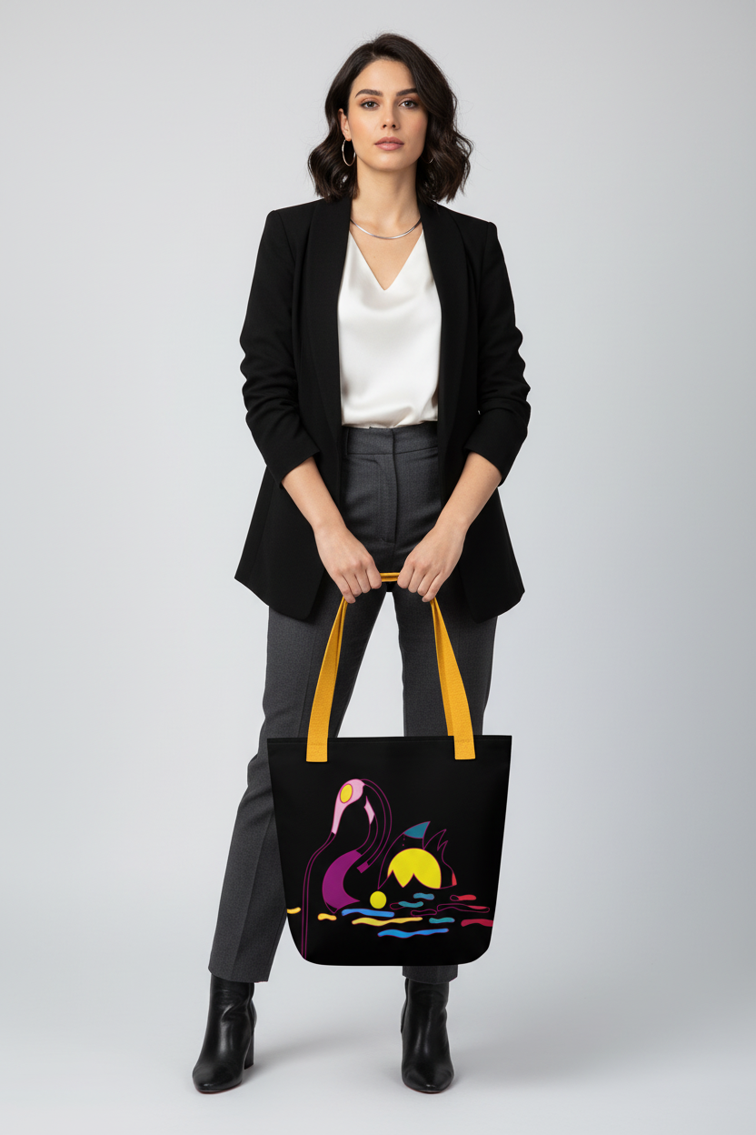 Abstract Art Swan Tote Bag