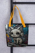 Cute Cat with Headphones Tote Bag