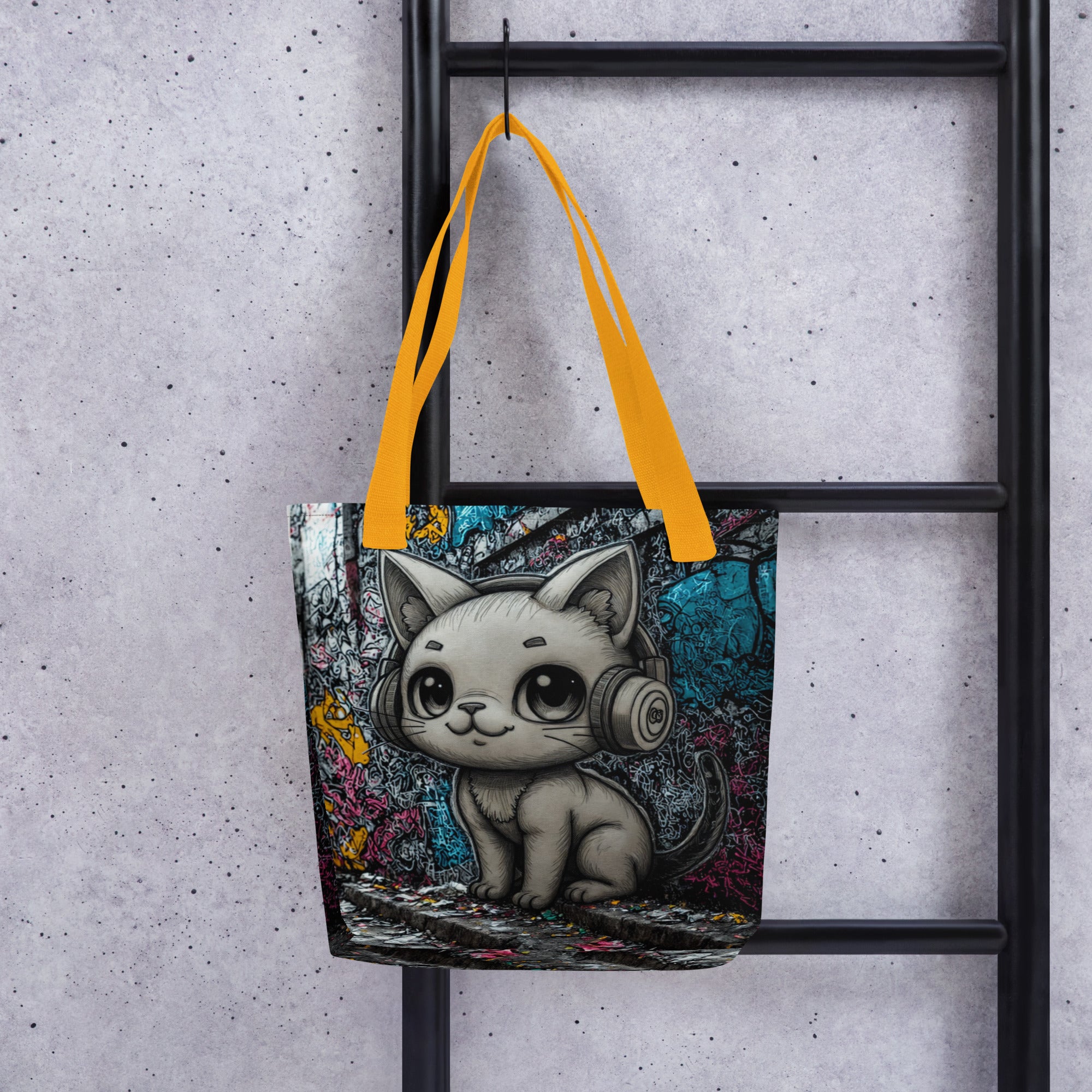 creative cat headphones canvas bag