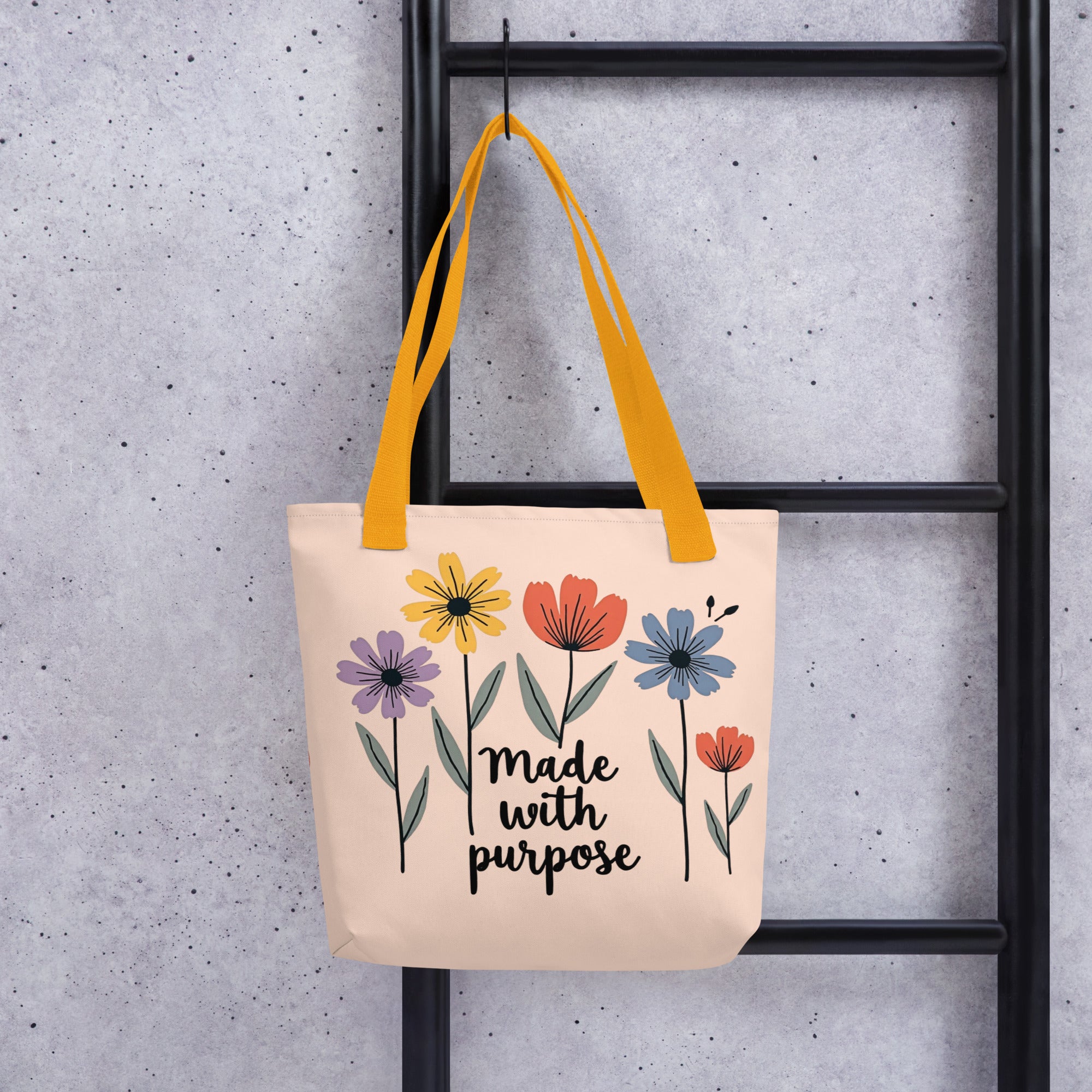 Carrying tote bag on shoulder