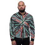  art bomber jacket showing the classic silhouette and elasticised hem.