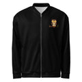 Apparelhue Owl Graphic Bomber Jacket featuring white and grey all-over print.