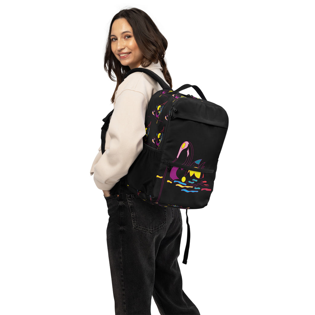 Padded shoulder straps of the swan utility backpack for ergonomic comfort.