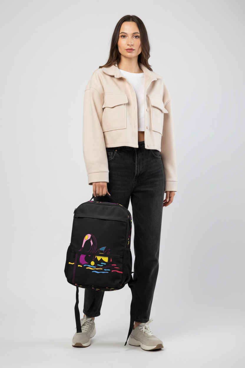 Swan Illustration Utility Backpack