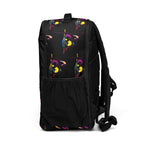 Waterproof test on the swan art print utility backpack fabric.