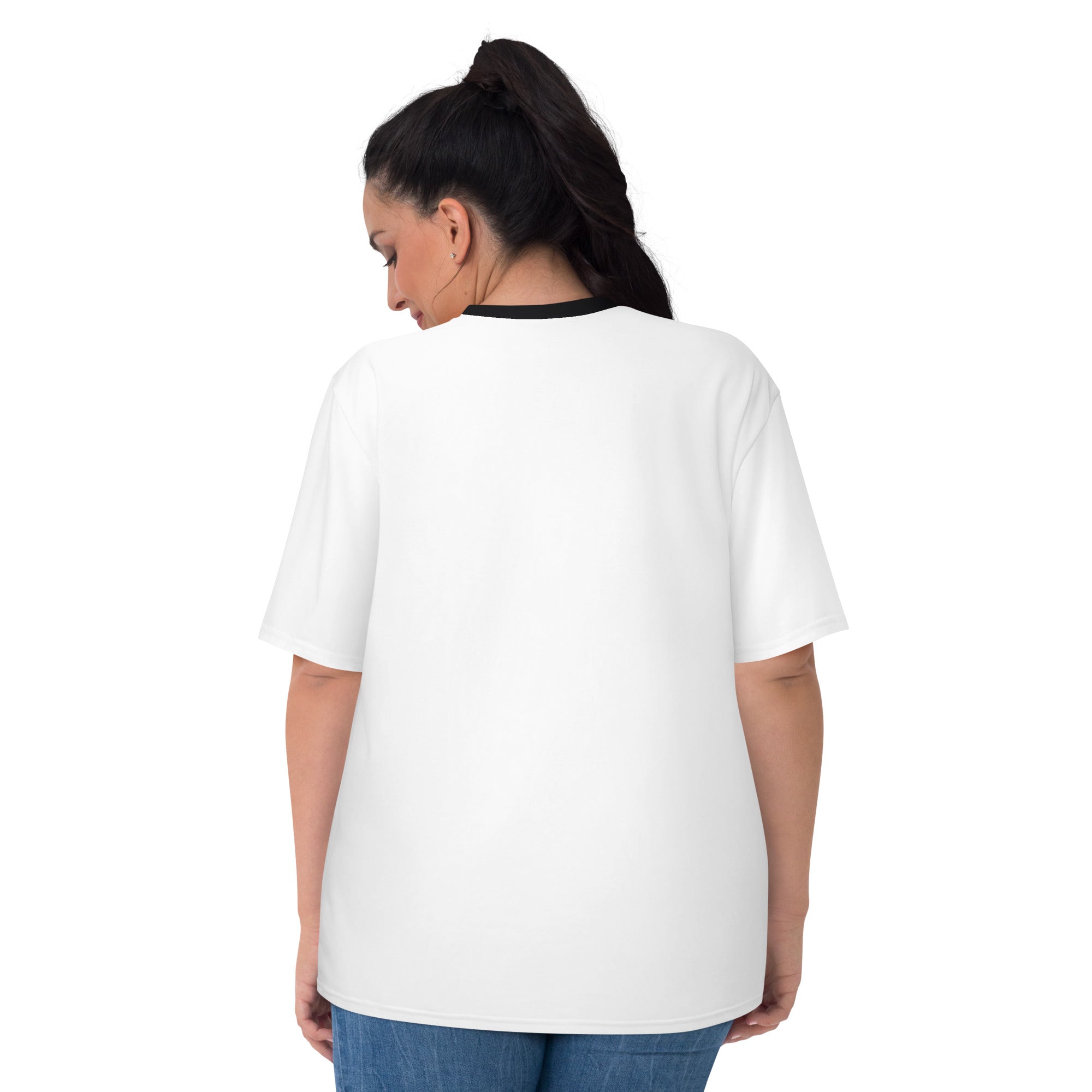 Colorful abstract art t-shirt with flowing paint effect and modern fashion style