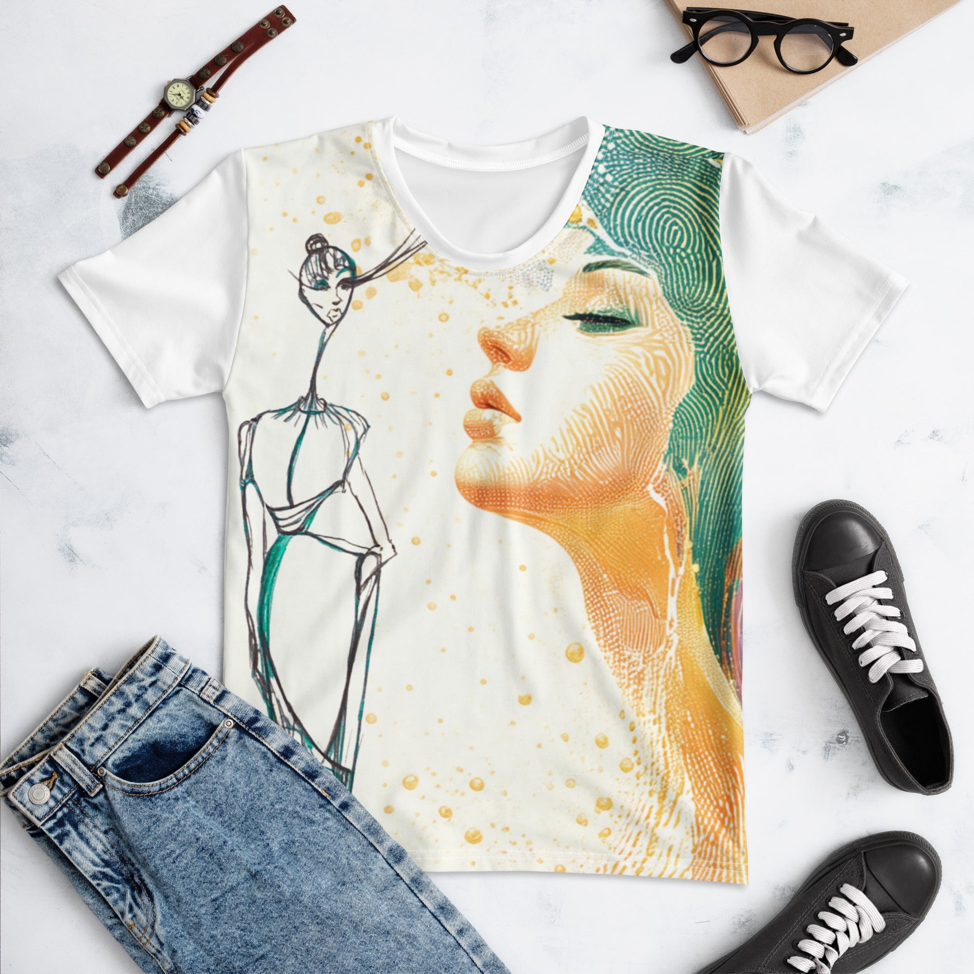 Soft cotton artistic graphic tee