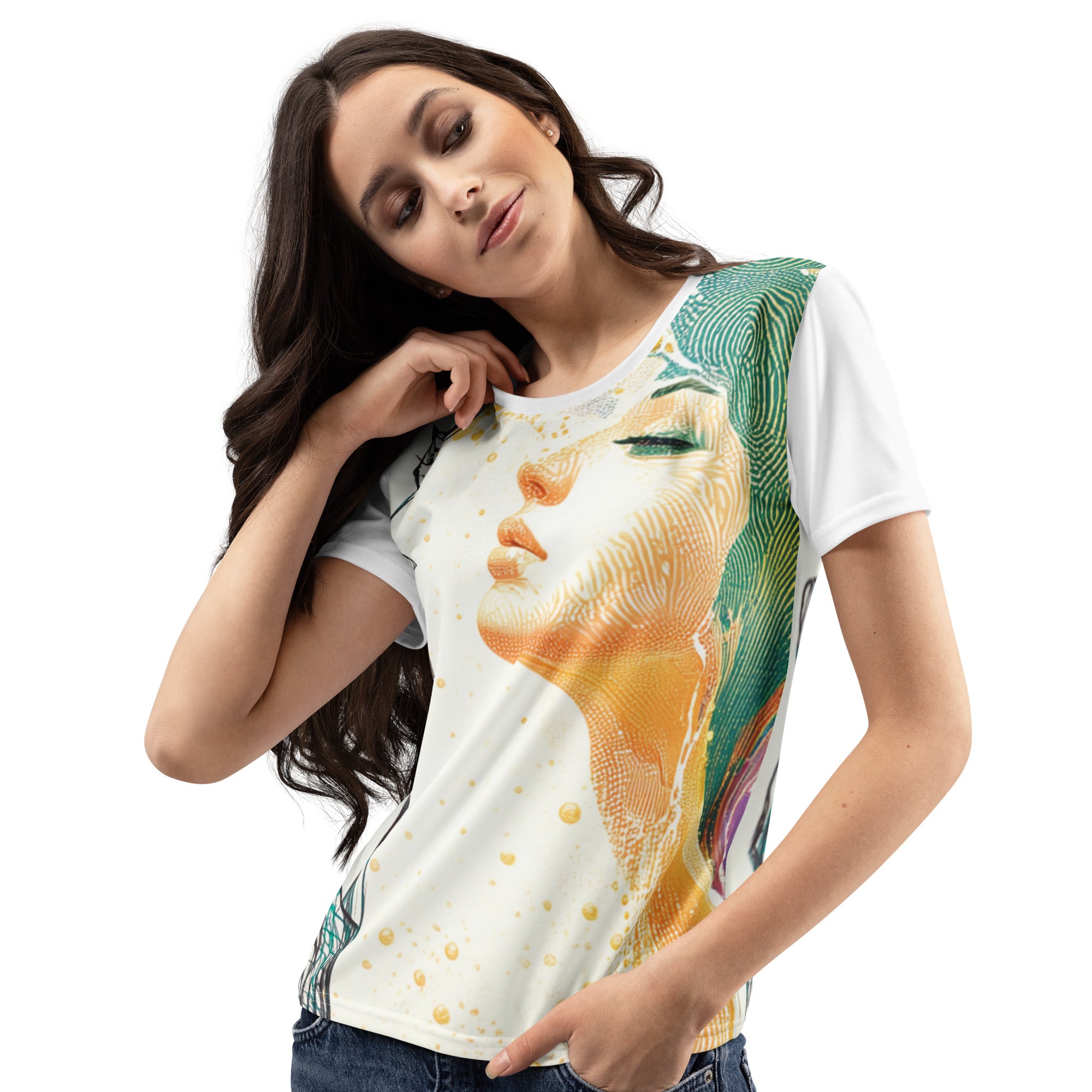 Artistic woman face graphic tee design