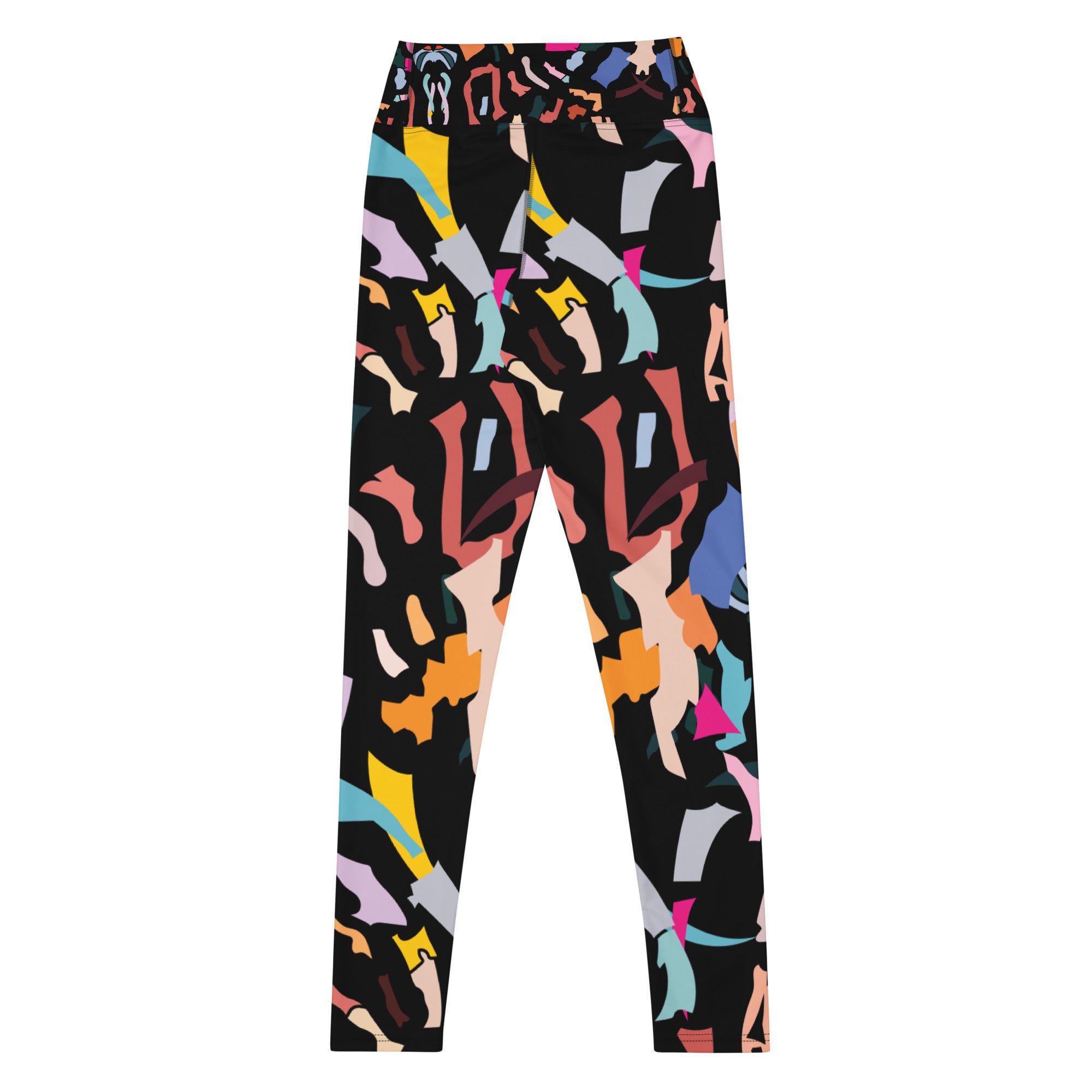 Bold abstract colour yoga leggings gym and casual wear