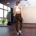 Model wearing owl yoga pants women’s active fashion outfit – high-waisted leggings styled with top.