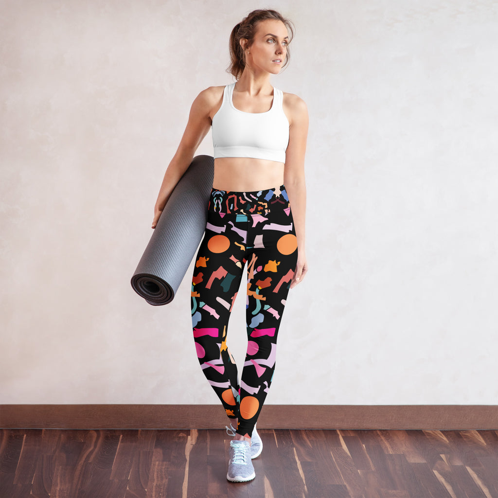 Art inspired abstract yoga leggings for women fitness